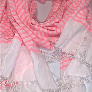 Neon Pink Stripe Gap Scarf